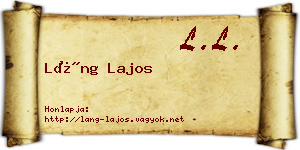 Láng Lajos névjegykártya