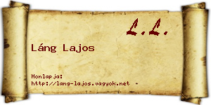 Láng Lajos névjegykártya